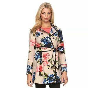 NWOT Elle Floral Trench Coat Bloggers Favourite Womens Sz 14 $125